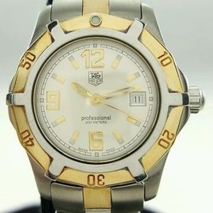 LADIES STAINLESS STEEL/18 CT GOLD TAG HEUER WATCH